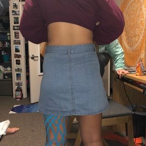 Denim button up skirt